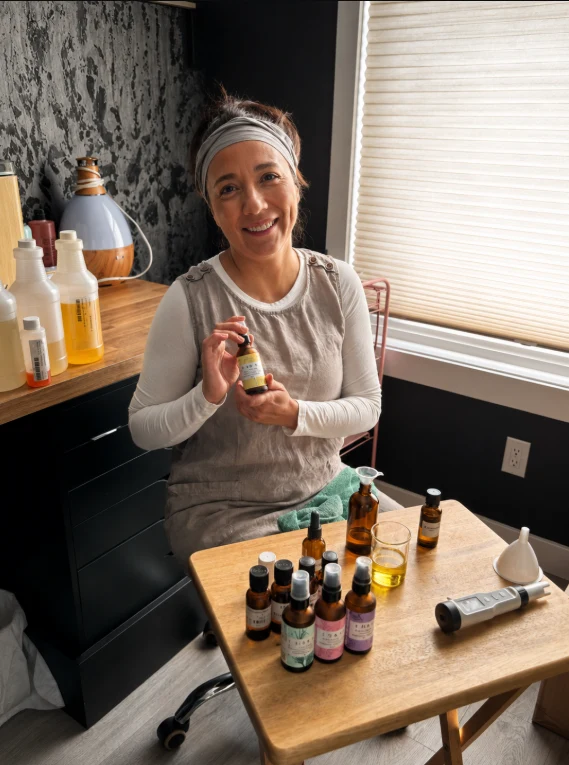 Mireya Cruz handcrafting a Luna Fresh formula in Calgary