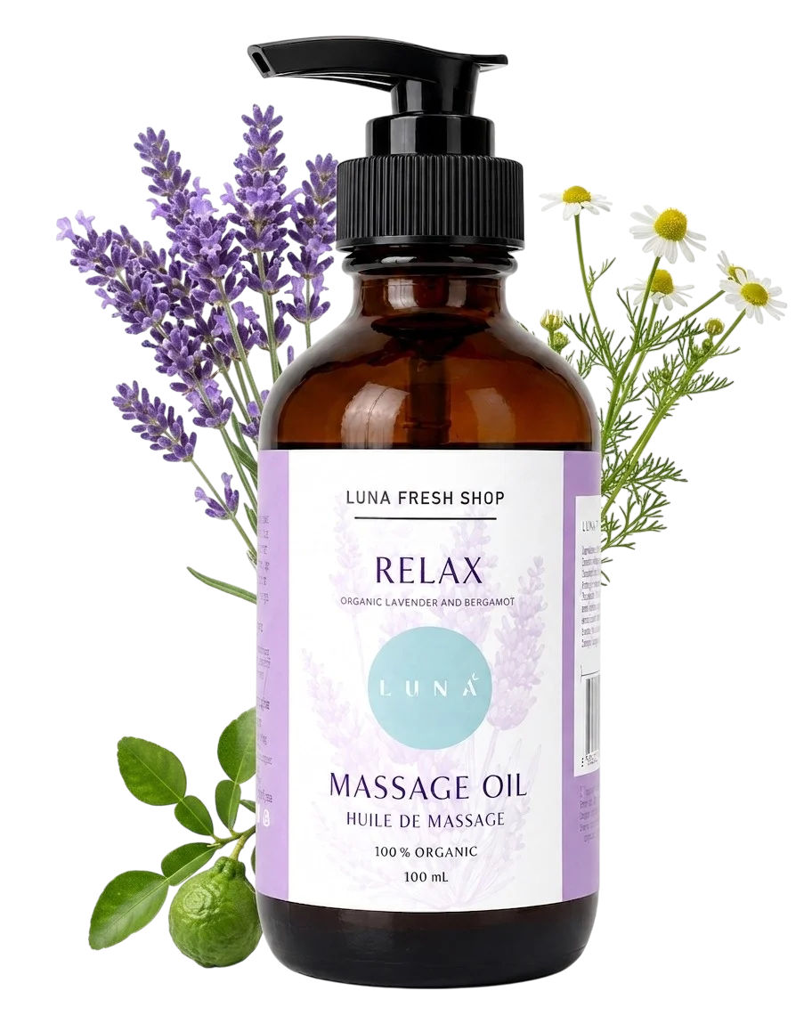 Relaxing Massage Oil — Body Oils, handmade natural skincare by Luna Fresh Calgary